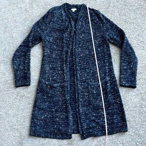 J. Jill Duster Cardigan Sweater Women's Small Blue Mix Cotton Blend